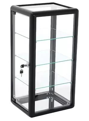 Single-Door Aluminum Glass Cabinet For Retail  Ideal For Merchandise Black • $145