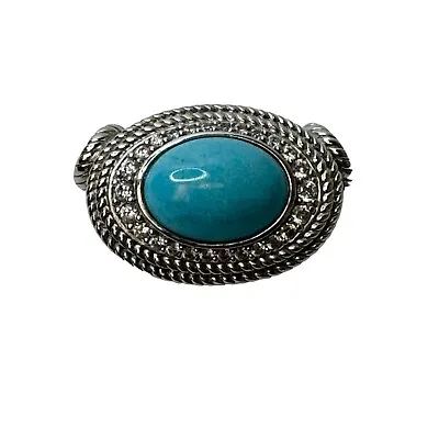 Judith Ripka Sterling Magnetic Turquoise Diamonique Enhancer Pendant Only • $69
