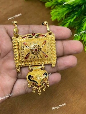 $11.76 • Buy Indian Ethnic Mangalsutra Women Bridle Gold Plated Jewelry Black Bead Chain Set