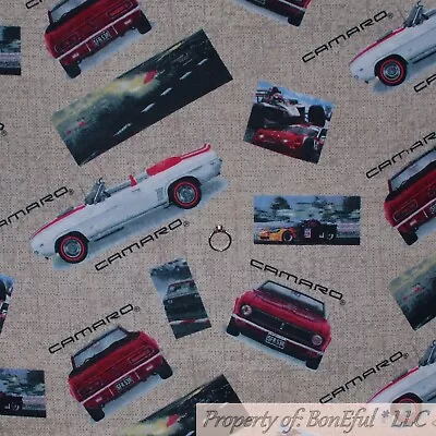 BonEful Fabric FQ Cotton Flannel Quilt Red Camaro SS Hot Rod Antique VTG CAR Boy • $5.51