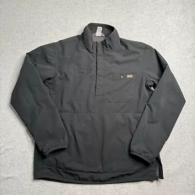 Mountain Hardwear Jacket Mens Large Black Solid Snap Up Fleece Lined Outdoors • $33.88