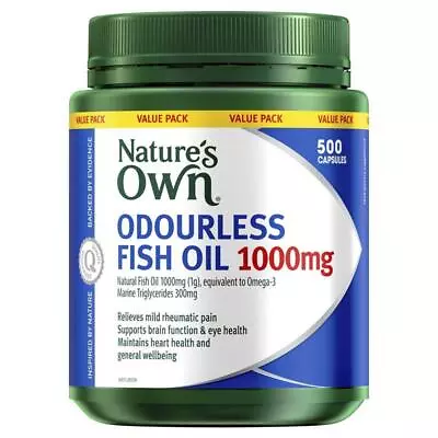 Natures Own Odourless Fish Oil 1000mg 500 Capsules Exclusive Size • $33.49