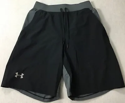 Under Armour Men SpeedPocket 9” Lined Running Shorts 1351191 Black 001 Size M • $24.99