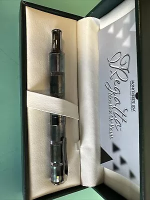 Monteverde Regatta Black Mother Of Pearl Fountain Pen Gunmetal Trim New In Box • $49.45