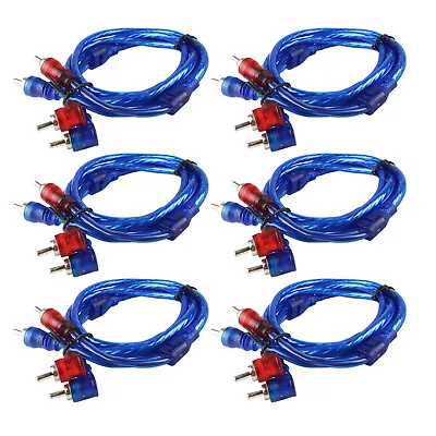 6PCS Car Audio Stereo RCA Interconnect Cable Ultra Flex Male Plug Connector 3 FT • $20.89