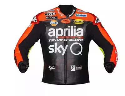 Aprilia Motorbike Jacket Motorcycle Jacket Cowhide Leather Motogp Bikers Jacket • $205.24
