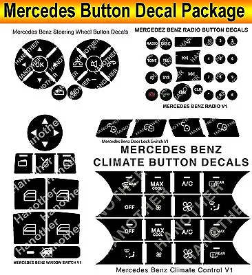 2009 Mercedes Benz Button Repair Decals Premium Package Steering AC Window Radio • $29.95