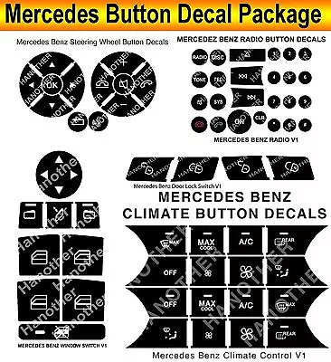 2014 Mercedes Benz Button Repair Decals Premium Package Steering AC Window Radio • $29.95