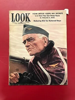 Vintage Look Magazine February 23 1943 - How Hitler Keeps His Secrets • $35