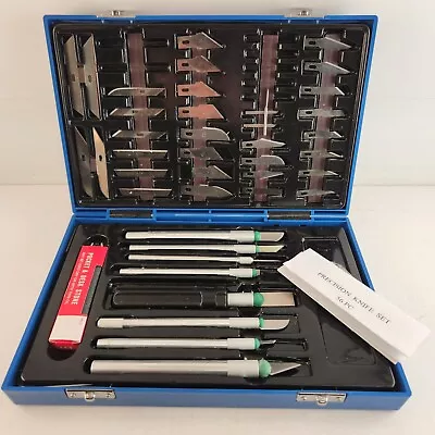 Precision Knife Set Xacto Craft Cutting 52 Pc Case Stone Blades 7 Holders • $30