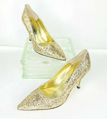 Women J. Renee Sana Gold Glitter Stiletto • $27.29