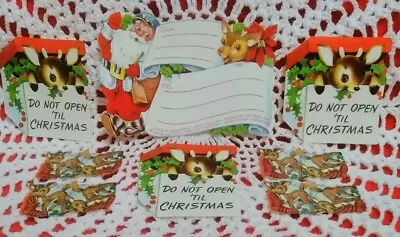 $24.95 • Buy 12 Vintage Christmas Seals Reindeer Dennison Mailing Postal Label Santa Paper