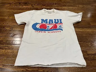 VTG Stedman T-Shirt Adult M White Maui Hawaii Tropical Schnapps Single Stitch • $15