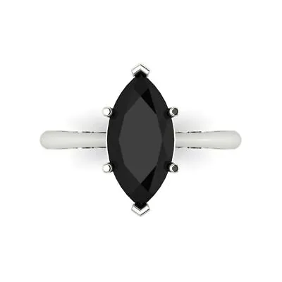 2.50 Marquise Cut Natural Onyx Wedding Bridal Promise Ring Solid 14k White Gold • £309.32