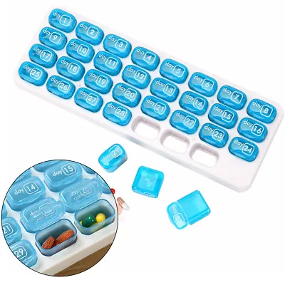 31 Day Pill Box Tablet Medicine Organiser Dispenser Storage Case Monthly Daily • £6.69