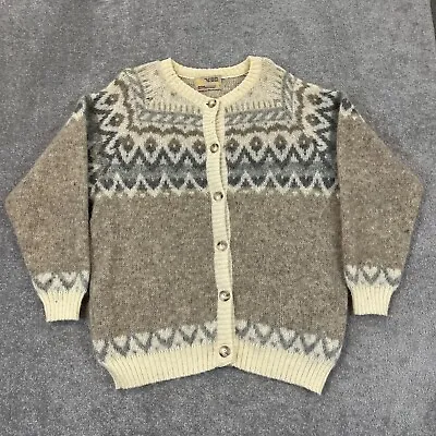 HULDA Sweater Mens Medium Womens Large Size 3 Icelandic Wool Nordic Cardigan  • $49.99