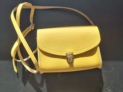 NEW Cambridge Satchel Yellow Cross Body Leather Bag  The Pushlock  RRP £100 • £45