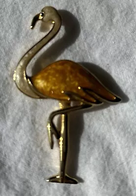 Vintahe Brooch Flamingo Gold Tone  • $4.50