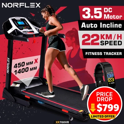 $799 • Buy NORFLEX Electric Treadmill Gym Exercise Machine Fitness Tracker Run Auto Incline