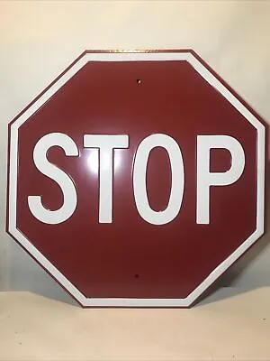 Stop Sign New Old Stock Vintage Embossed Reflective  • $150