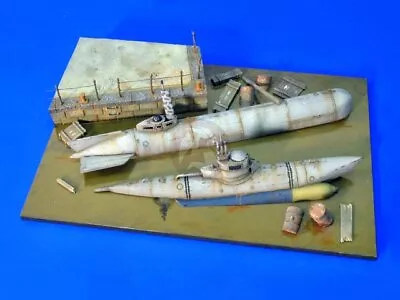 Verlinden 1/35 German Dock With 2 Sunken Mini Submarines Molch & Biber WWII 2483 • $218.32