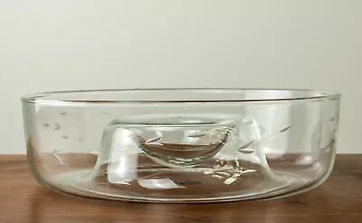 Princess House Vintage Heritage Pattern Etched Glass Chip And Dip Veggie Bowl • $15