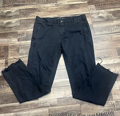 Zara Man Pants Mens 36 Black Chino Basic Casual Fringe Ankle Pockets Lightweight • $12.87