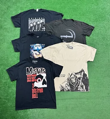 Lot Of 5 Rock N Roll Band Concert Tour T-Shirt Tees Men's Size XL Rock Music • $16.50