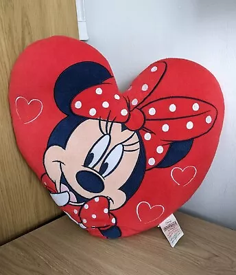 Minnie Mouse - Disney - Red Heart Shaped Cushion Pillow - Pre-loved • £14.99
