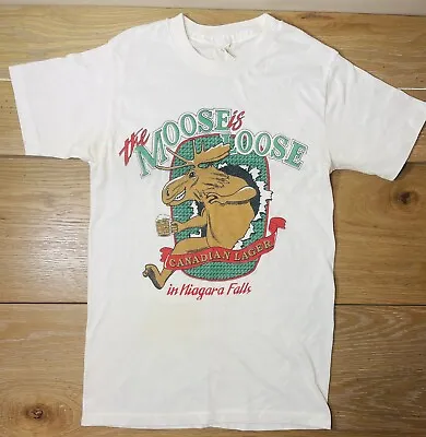 Vintage 80s Moosehead Beer T Shirt XS Single Stitch Niagara Falls Quality Goods • $19.95