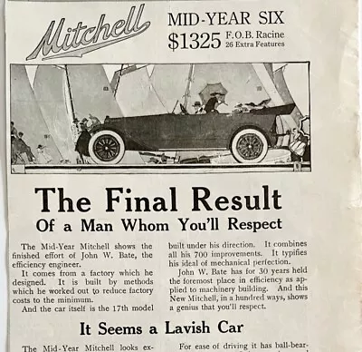 1916 Mitchell Mid Year Six Automobile Advertisement Motor Car 10.5 X 5.5 LGADYC3 • $20.98