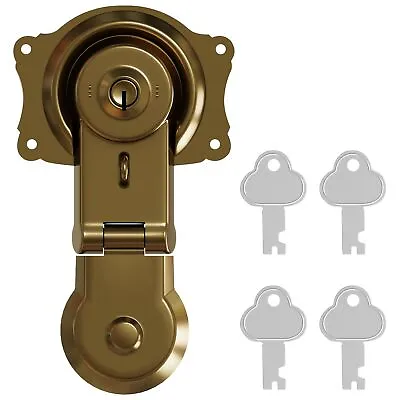 Brass Trunk Lock With Keys Antique Brass Finish Vintage Old Patina Chest Steamer • $21.17