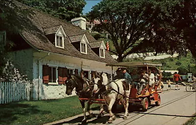 Mackinac Island Michigan Horse Team Carriage Beaumont Bldg ~ Postcard Sku113 • $1.99