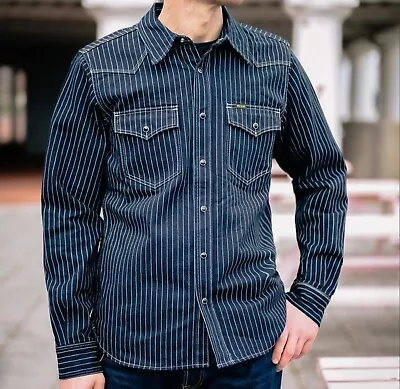 IRON HEART IHSH-62-IND Sz.M 12oz Wabash Western Shirt - Indigo • $220