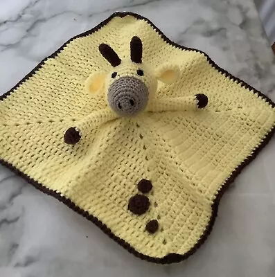 Handmade Baby Crochet Baby  Giraffe Snuggle Comforter Blanket • £6