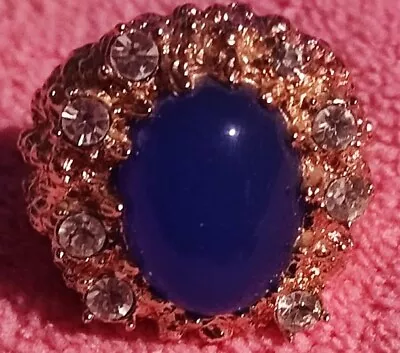 New  ELVIS  Horseshoe  SAPPHIRE  Ring Size 12 1 X 1  X 1  W/ Cubic Zirconia's • $200