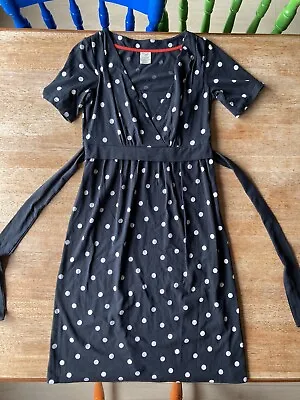 £25 • Buy Frugi Black Spot Delphine Dress Maternity Nursing Breastfeeding Size 8 Polka Dot