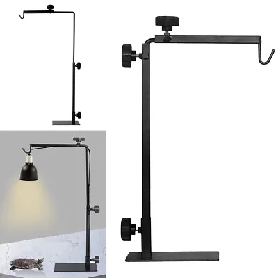 Adjustable Black Heating Lamp Holder Light Stand Turtle Bracket Reptile Vivarium • £20.39