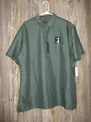 Van Heusen Men's Short Sleeve Button Up Shirt Size XL 17-17 1/2 Green NWT • $17.15