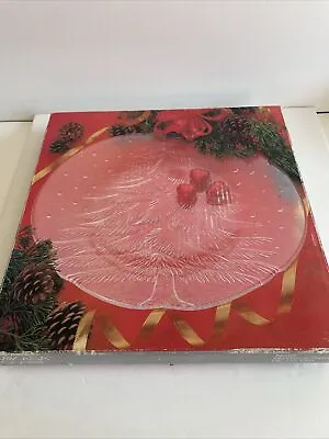 Mikasa Crystal Noel Hostess Platter 14.25” Christmas Tree Serving Tray Dish Bowl • $10