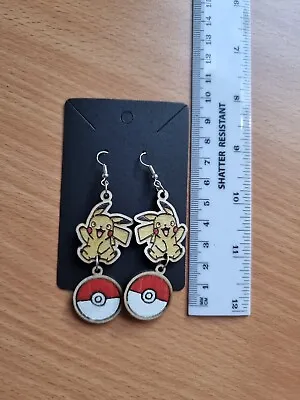 £2.50 • Buy Necklace Natural Wooden Earings Top Quality Wooden Jewellery Laser Cut Pokemon