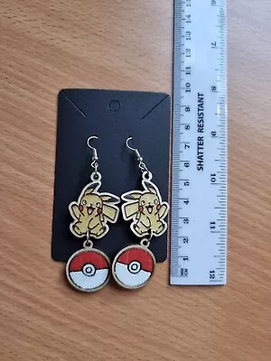 £2.50 • Buy Necklace Natural Wooden Earings Top Quality Wooden Jewellery Laser Cut Pokemon