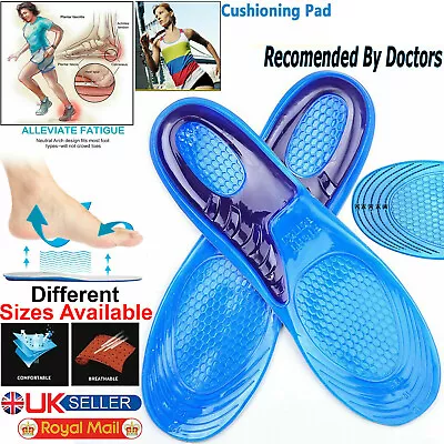 Work Boots Gel Insoles Shoe Inserts Orthotic Arch Support Pads Massaging Feet • £4.49