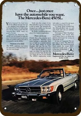 1976 MERCEDES BENZ 450SL Convertible Car Vntg-Look DECORATIVE REPLICA METAL SIGN • $24.99