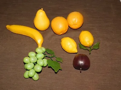 Vintage  Kitchen Plastic Fruit Banana Grapes Oranges Lemons Pear Plum • $34.99