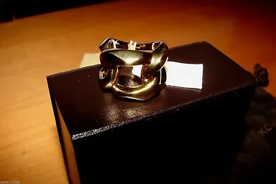 Michael Kors Ring Gold Link Wide Band Ring Size 6 Nwt Very Classy Look!! Rare!! • $69.95