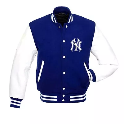 NEW YORK Yankees Varsity Jacket Original Wool & Leather Sleeves • $109.99