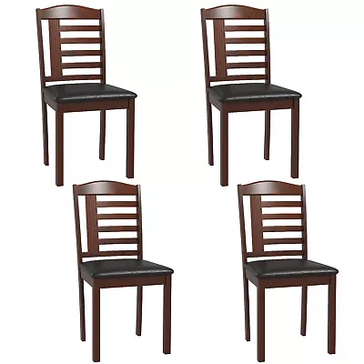 PU Leather Upholstered Dining Chair Set Of 4 W/ Rubber Wood Legs Padded Seat • $189.99