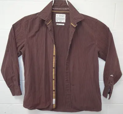 Mark Ecko Cut Sew Long Sleeve Casual/Dress Pin Striped Button Up Shirt XL Brown • $11.99