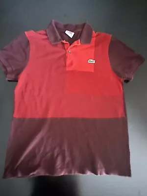 Lacoste Red  Polo Shirt Mens Size 4 Classic Fit Cotton Short Sleeve Designer • $25